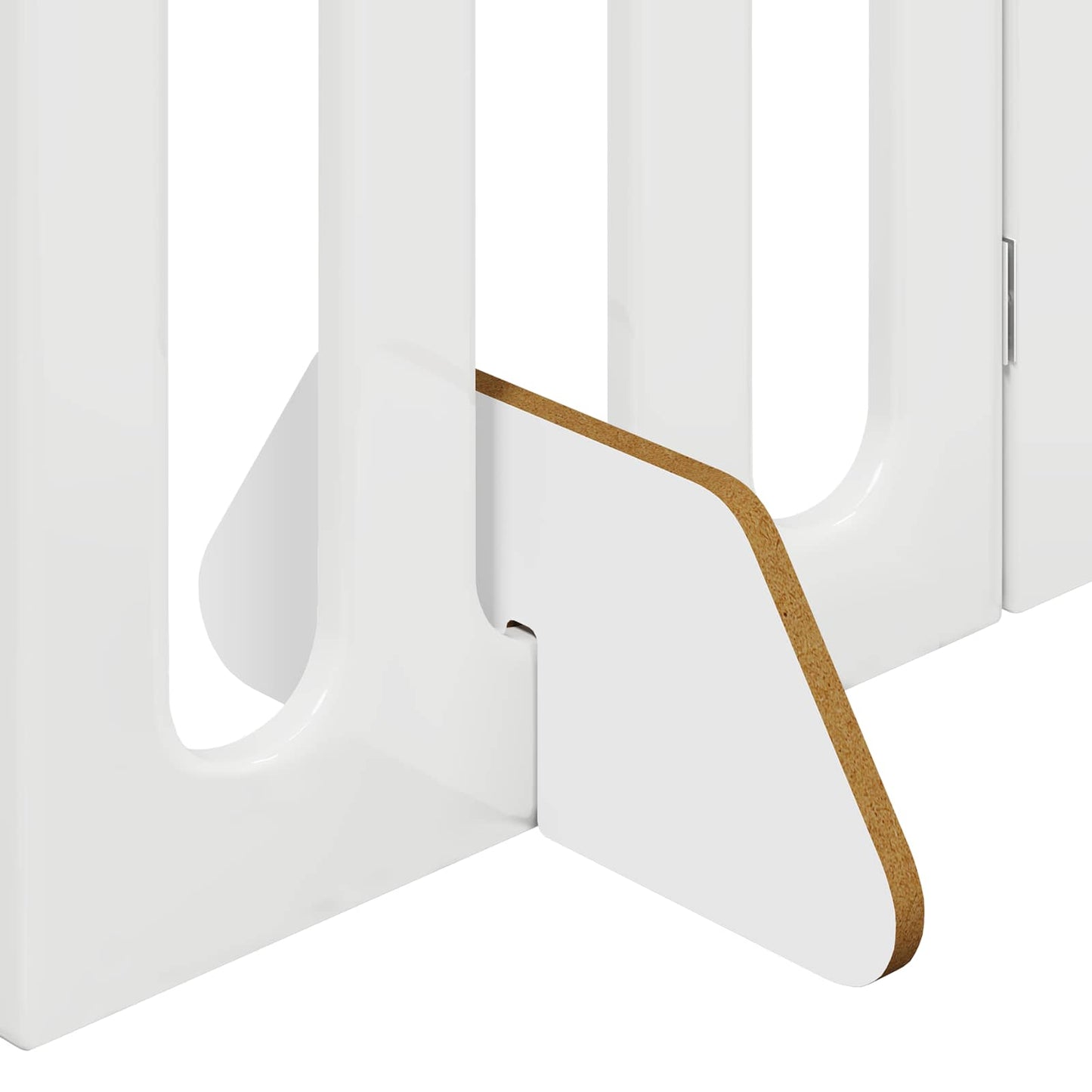 Folding Pet Fence 4 pcs High Gloss White 201 x 38 x 70 cm