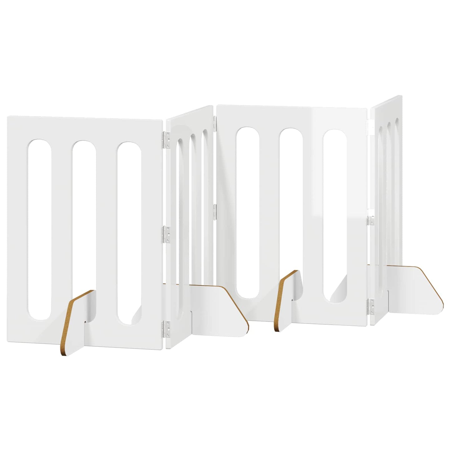 Folding Pet Fence 4 pcs High Gloss White 201 x 38 x 70 cm