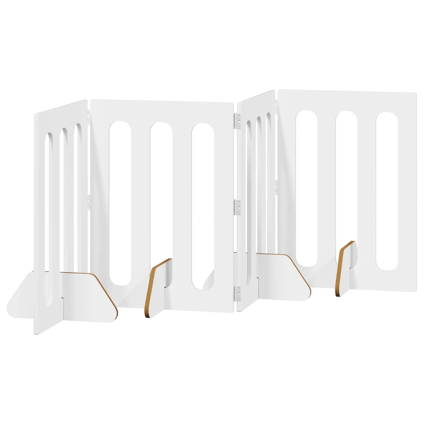 Folding Pet Fence 4 pcs High Gloss White 201 x 38 x 70 cm