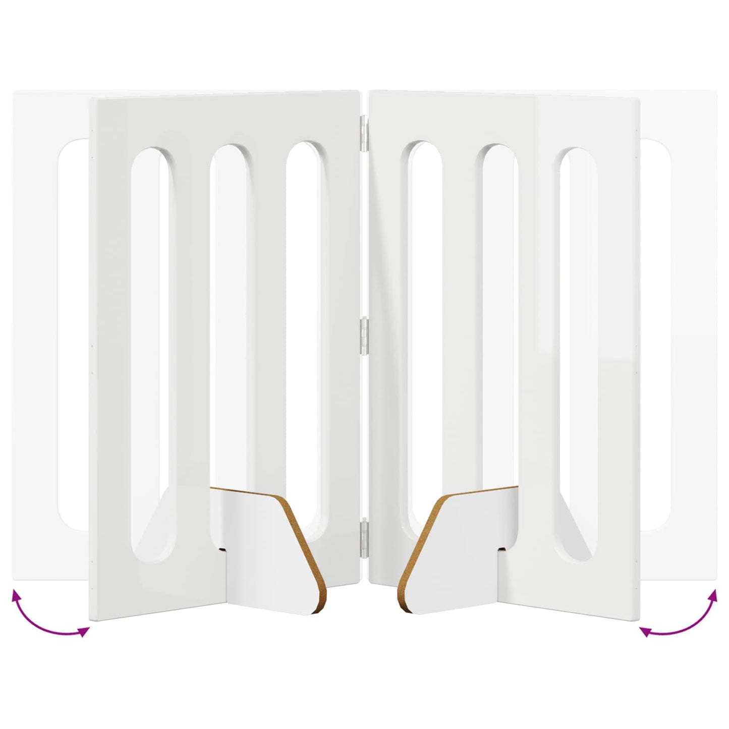 Folding Pet Fence 4 pcs High Gloss White 201 x 38 x 70 cm