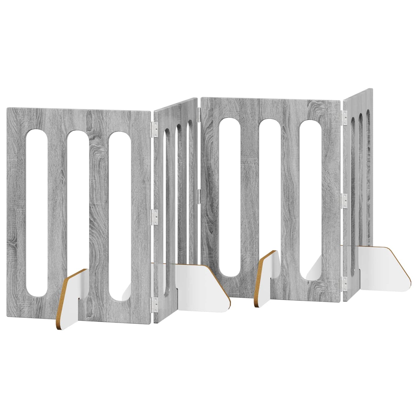 Folding Pet Fence 4 pcs Grey Sonoma 201 x 38 x 70 cm