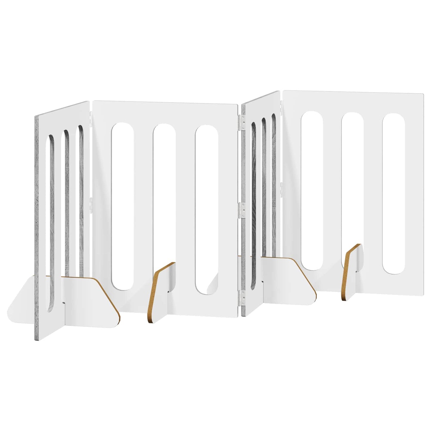 Folding Pet Fence 4 pcs Grey Sonoma 201 x 38 x 70 cm