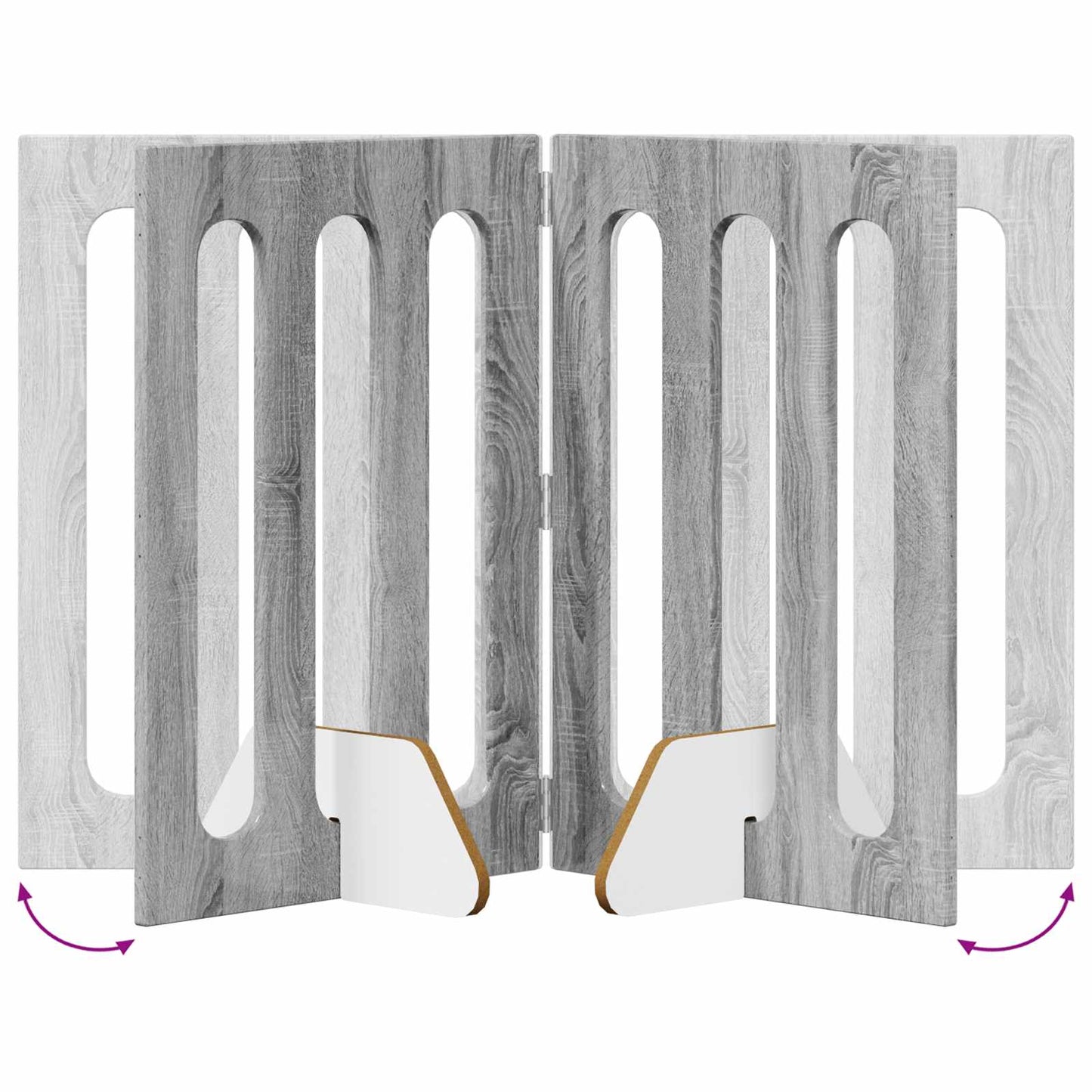 Folding Pet Fence 4 pcs Grey Sonoma 201 x 38 x 70 cm
