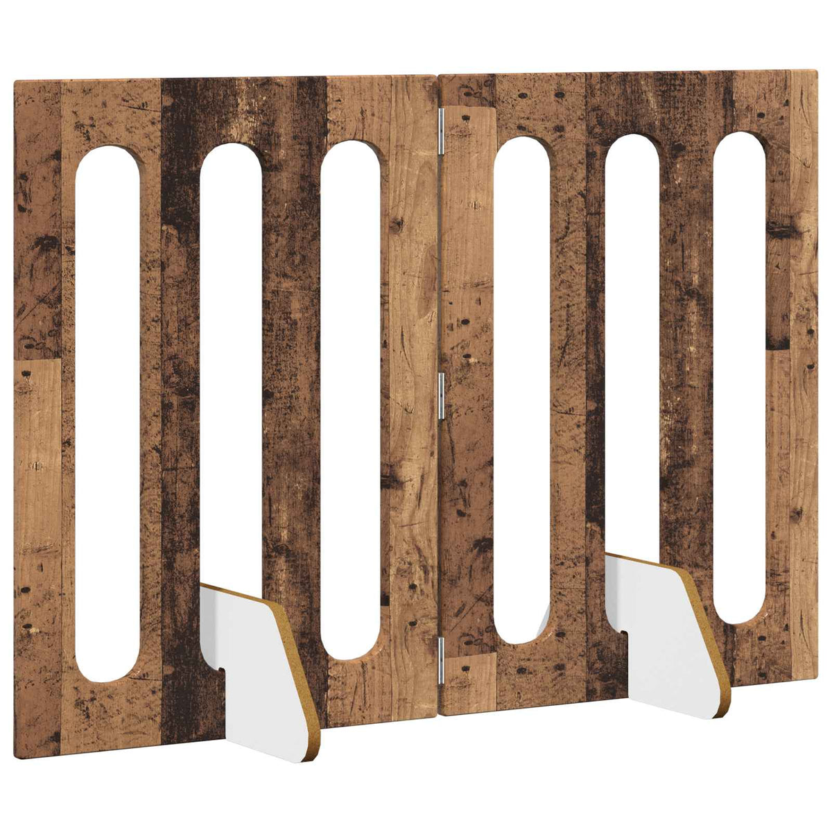 Folding Pet Fence 2 pcs Oak Wood 100.5 x 38 x 70 cm