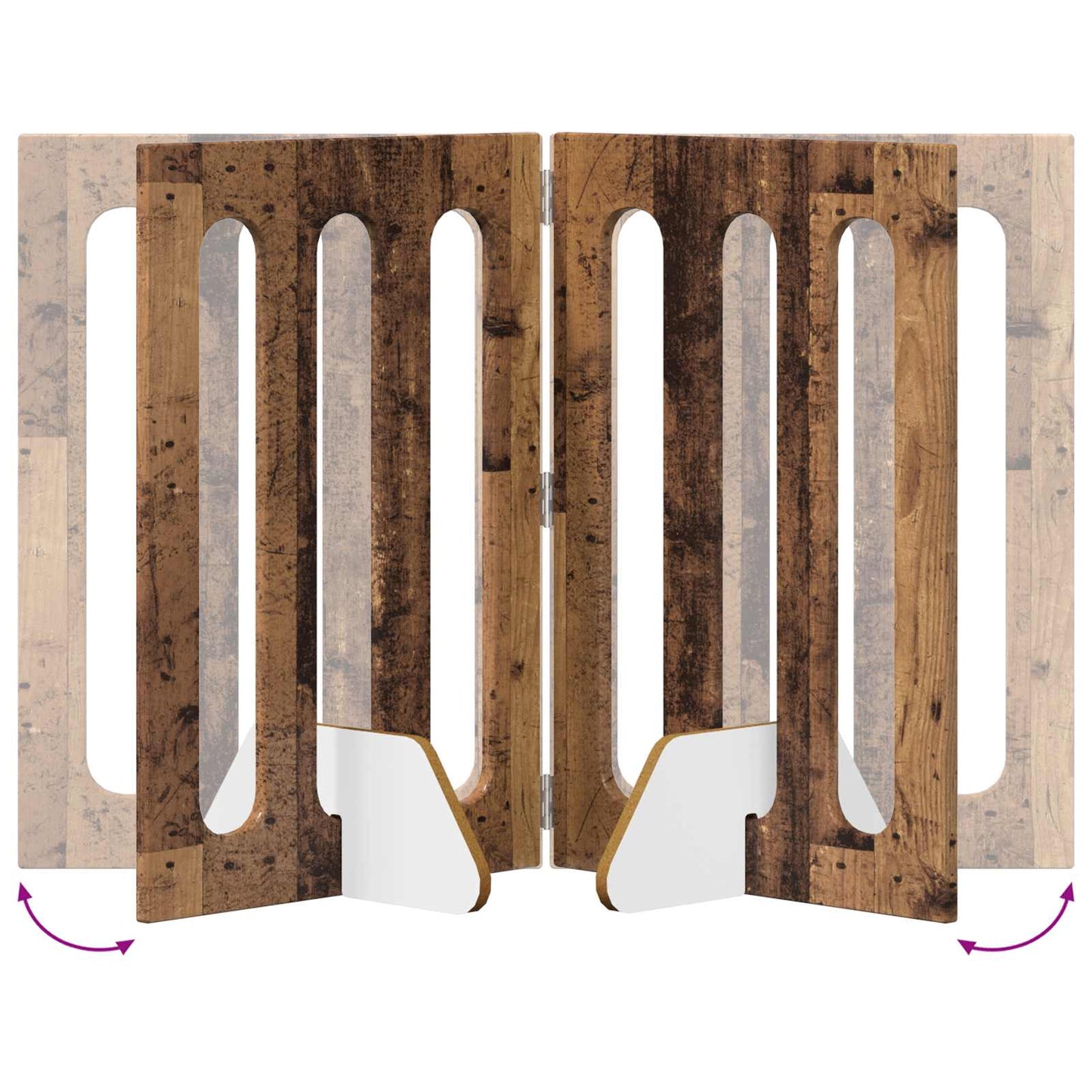 Folding Pet Fence 2 pcs Oak Wood 100.5 x 38 x 70 cm