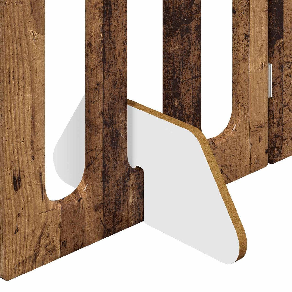 Folding Pet Fence 4 pcs Oak Wood 201 x 38 x 70 cm