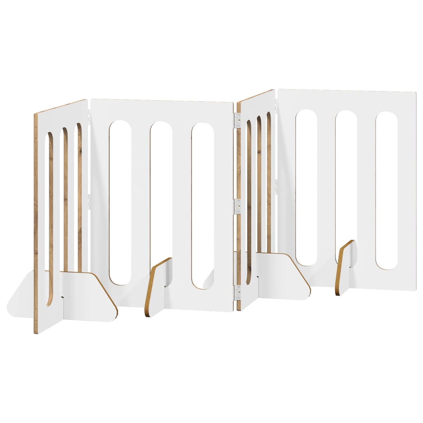 Folding Pet Fence 4 pcs Artisan Oak 201 x 38 x 70 cm