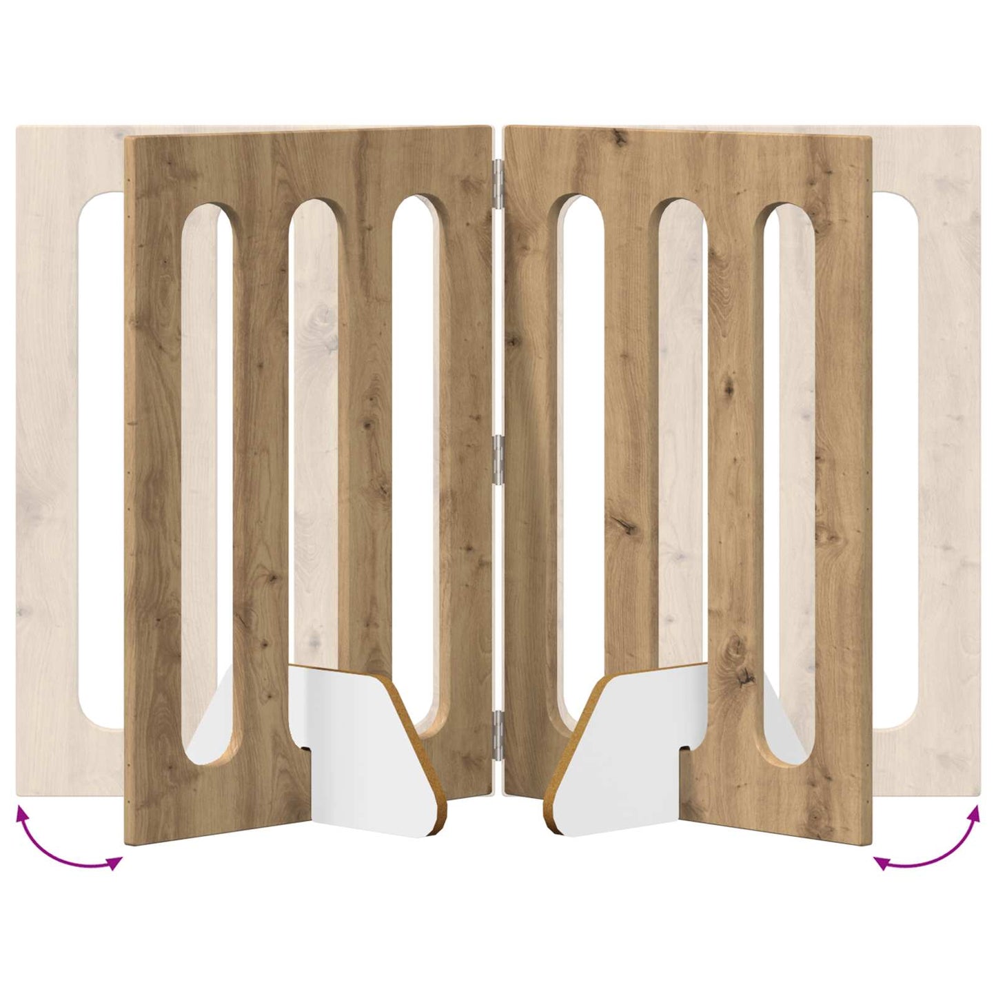 Folding Pet Fence 4 pcs Artisan Oak 201 x 38 x 70 cm