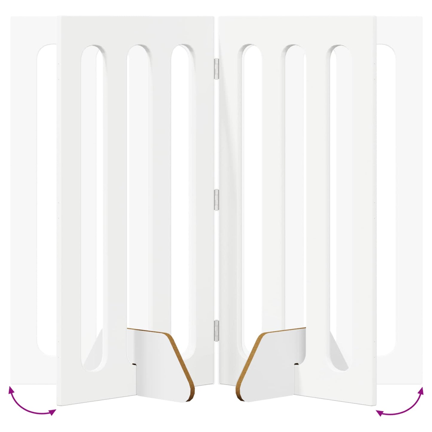 Folding Pet Fence 4 pcs White 201 x 38 x 90 cm Engineered Wood