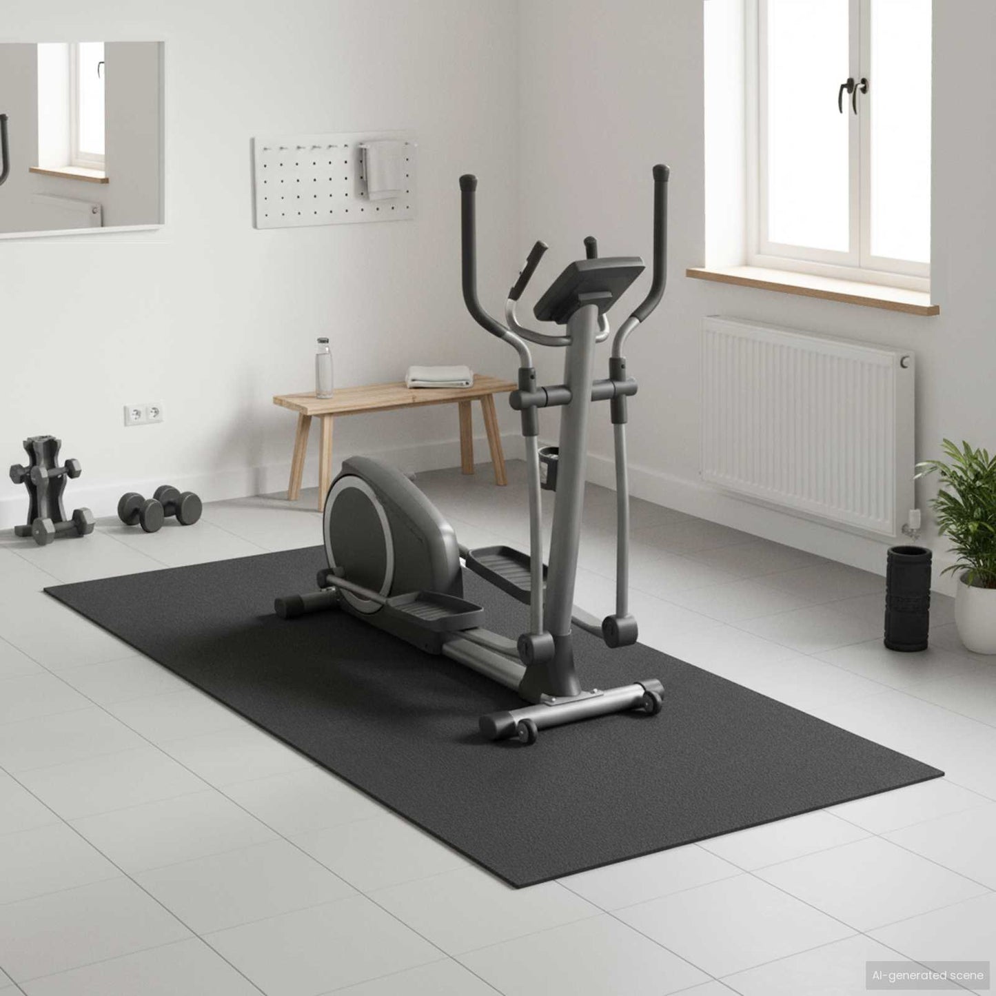 Sport Protection Mat Black 200 x 90 x 0.6 cm High-density PVC