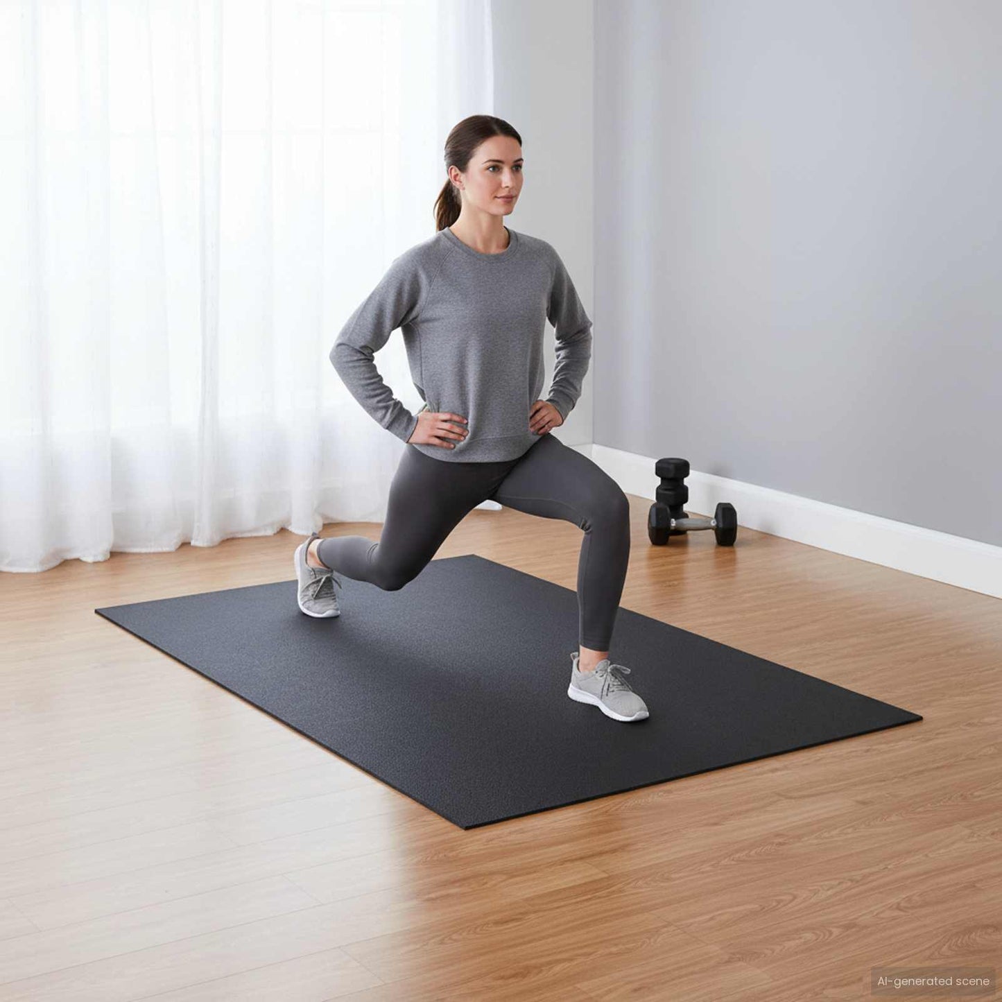 Sport Protection Mat Black 183 x 122 x 0.6 cm High-density PVC
