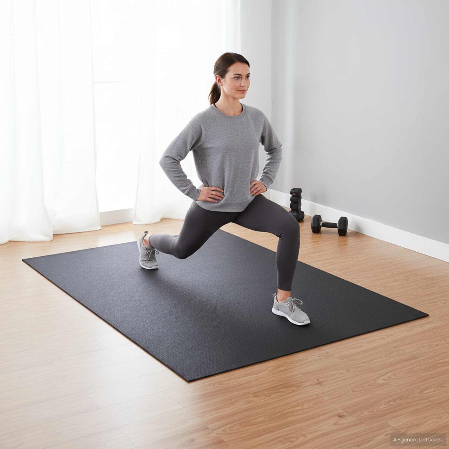 Sport Protection Mat Black 213 x 152 x 0.6 cm High-density PVC