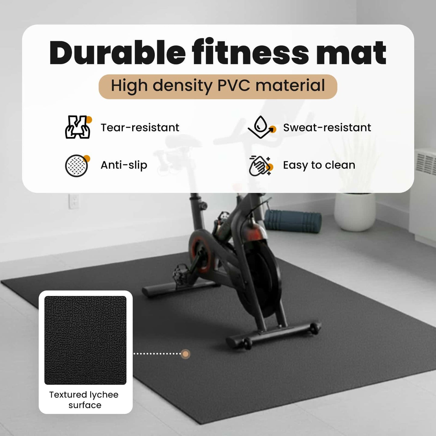 Sport Protection Mat Black 213 x 152 x 0.6 cm High-density PVC