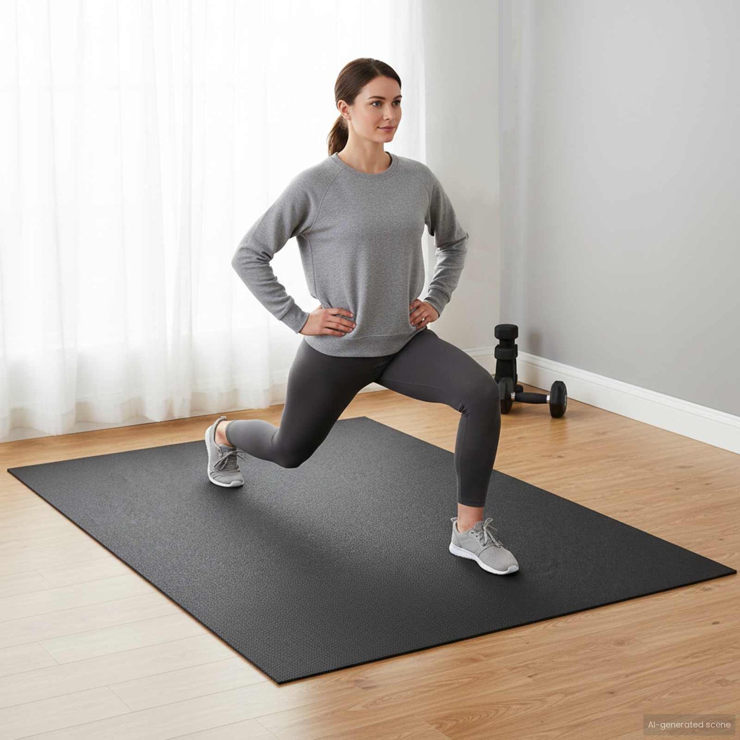 Sport Protection Mat Black 243 x 152 x 0.6 cm High-density PVC