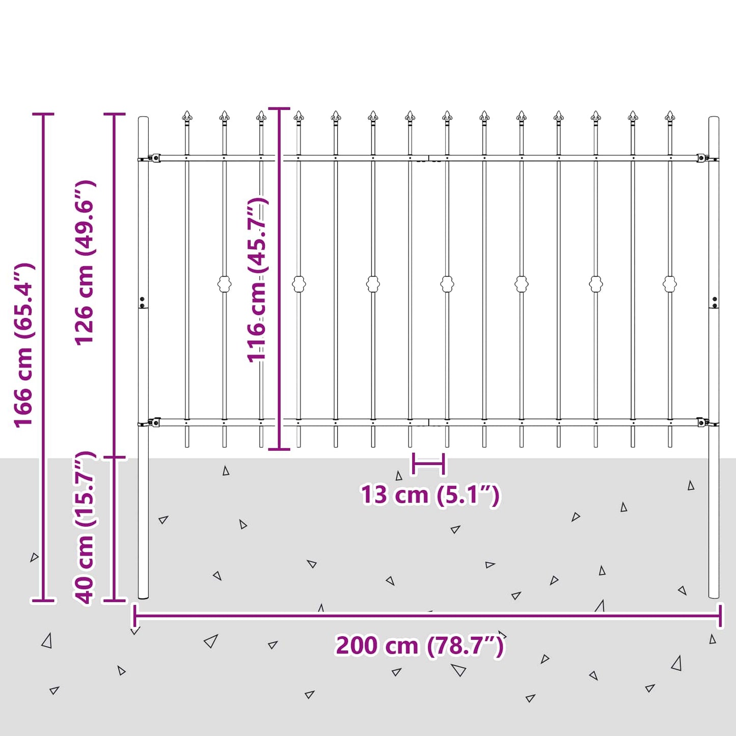 Spike Fence Asten Black