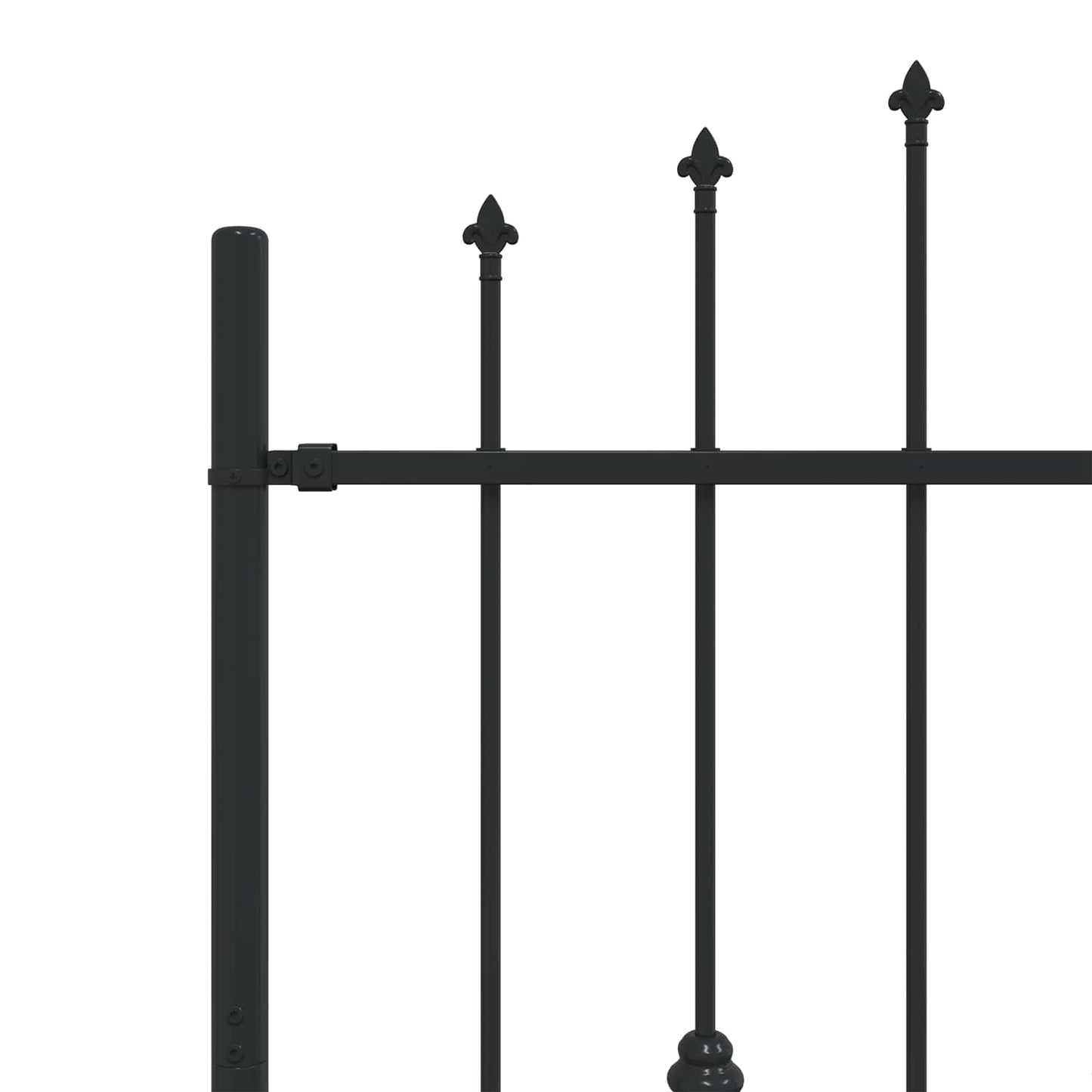Spike Fence Asten Black 200 x 150 cm Powder-Coated Steel