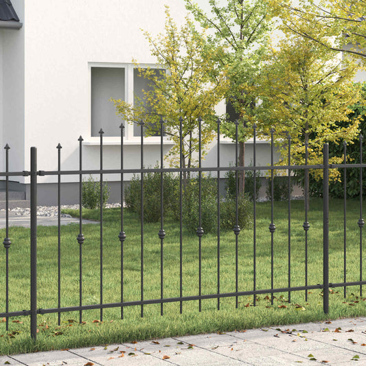 Spike Fence Asten Black 200 x 150 cm Powder-Coated Steel