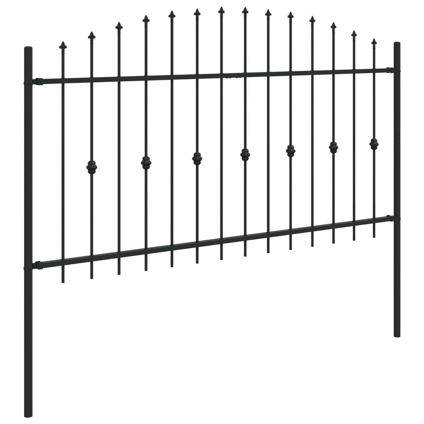 Spike Fence Asten Black 200 x 150 cm Powder-Coated Steel