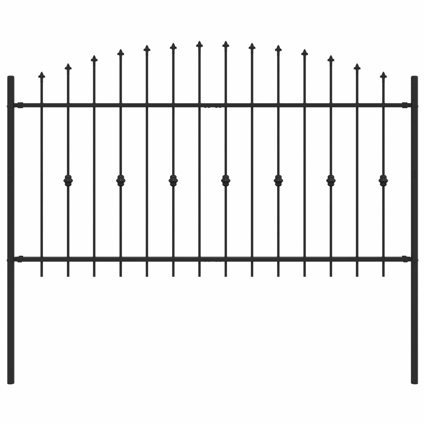 Spike Fence Asten Black 200 x 150 cm Powder-Coated Steel
