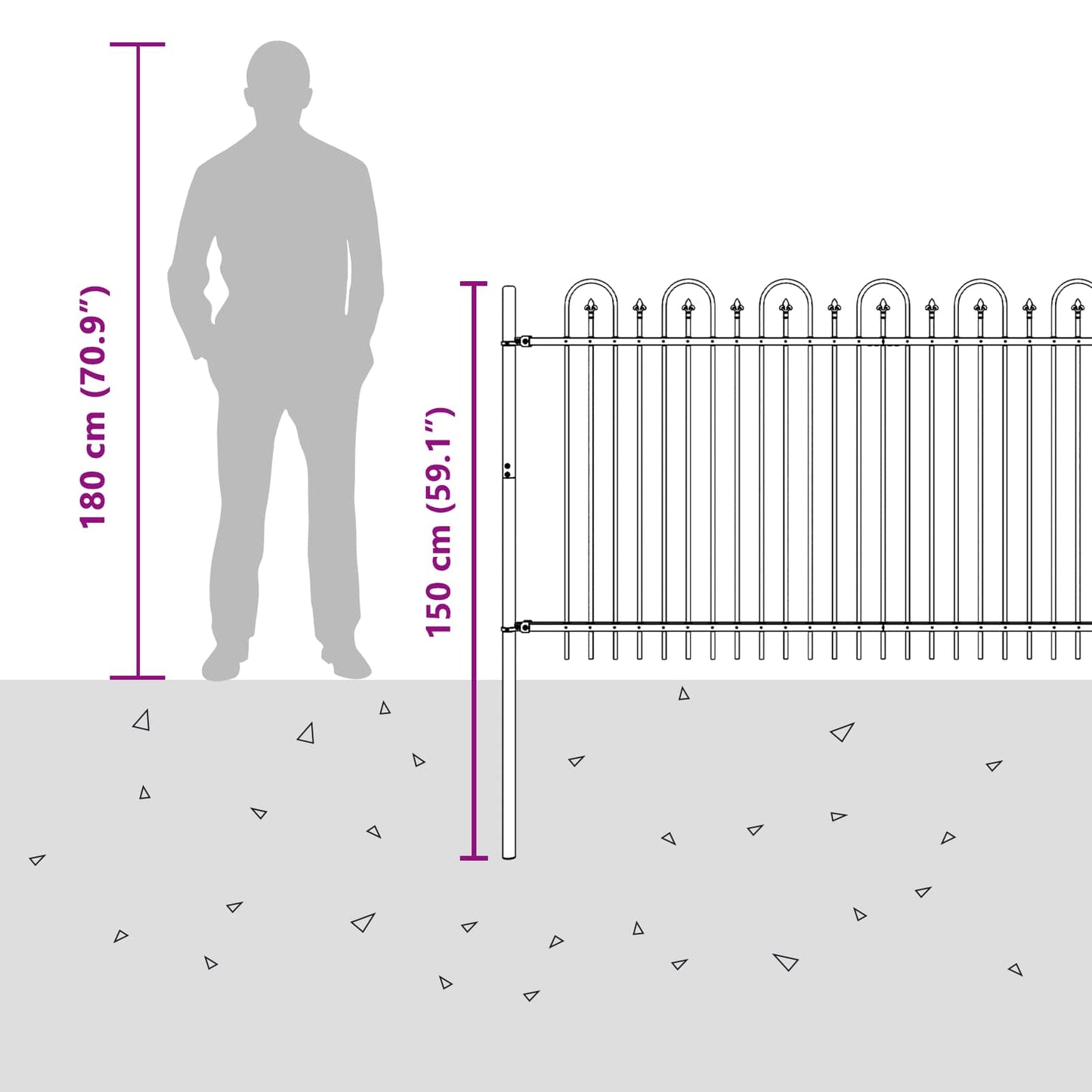 Spike Arch Fence DRONTEN Black