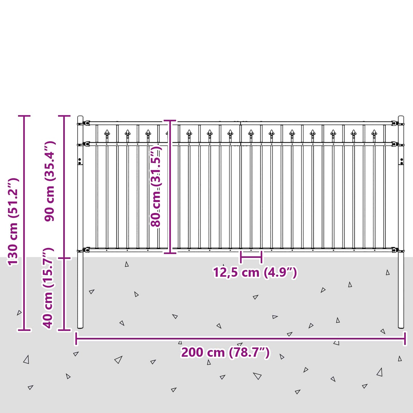 Spike Fence BAARLO Black