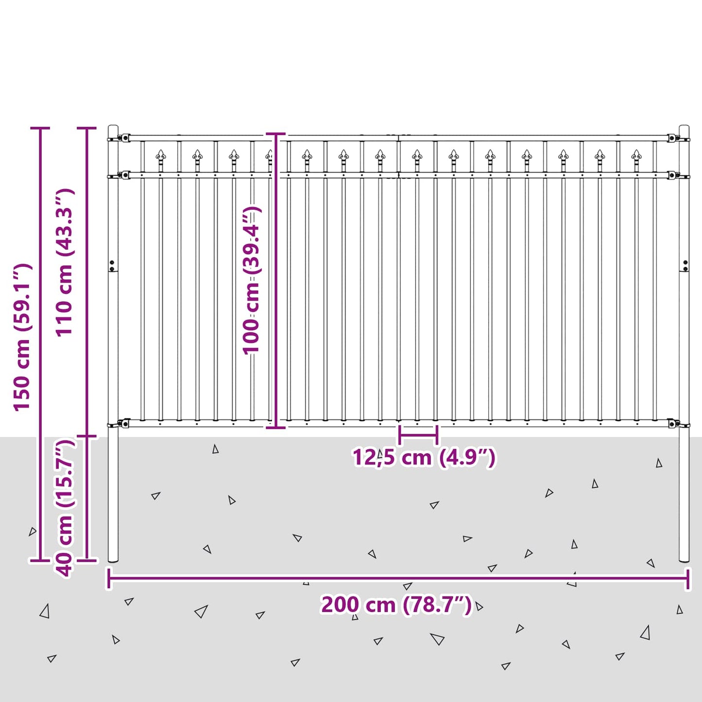 Spike Fence BAARLO Black