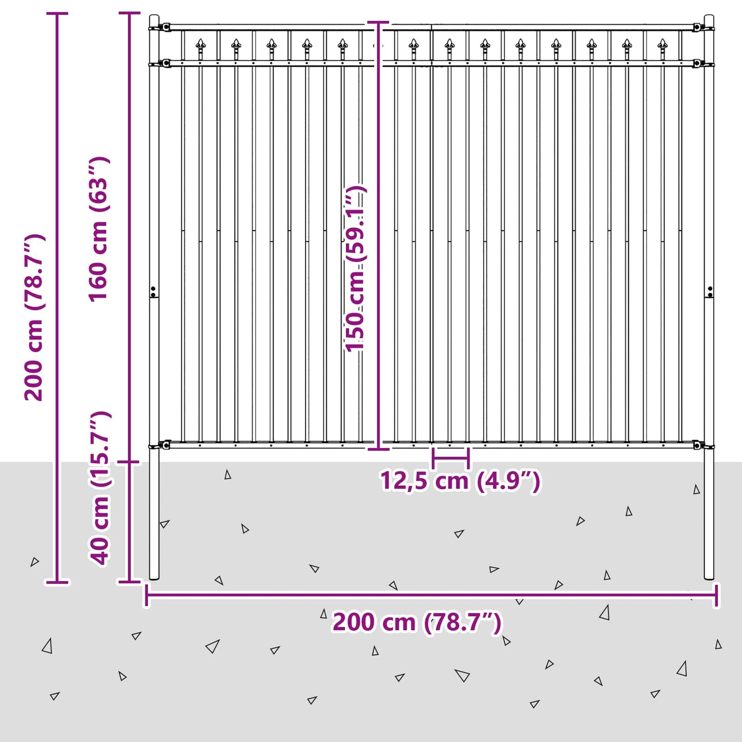 Spike Fence BAARLO Black
