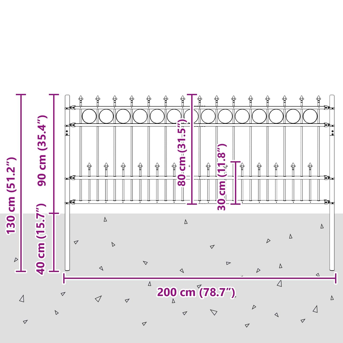 Spike Ring Fence HORST Black