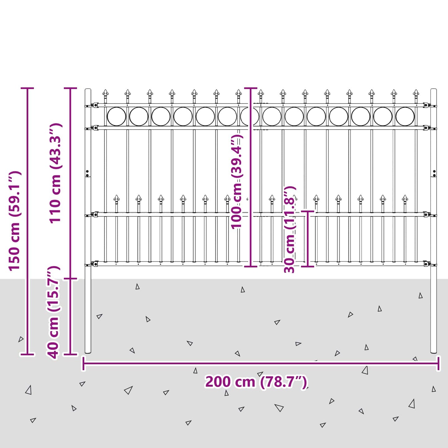 Spike Ring Fence HORST Black