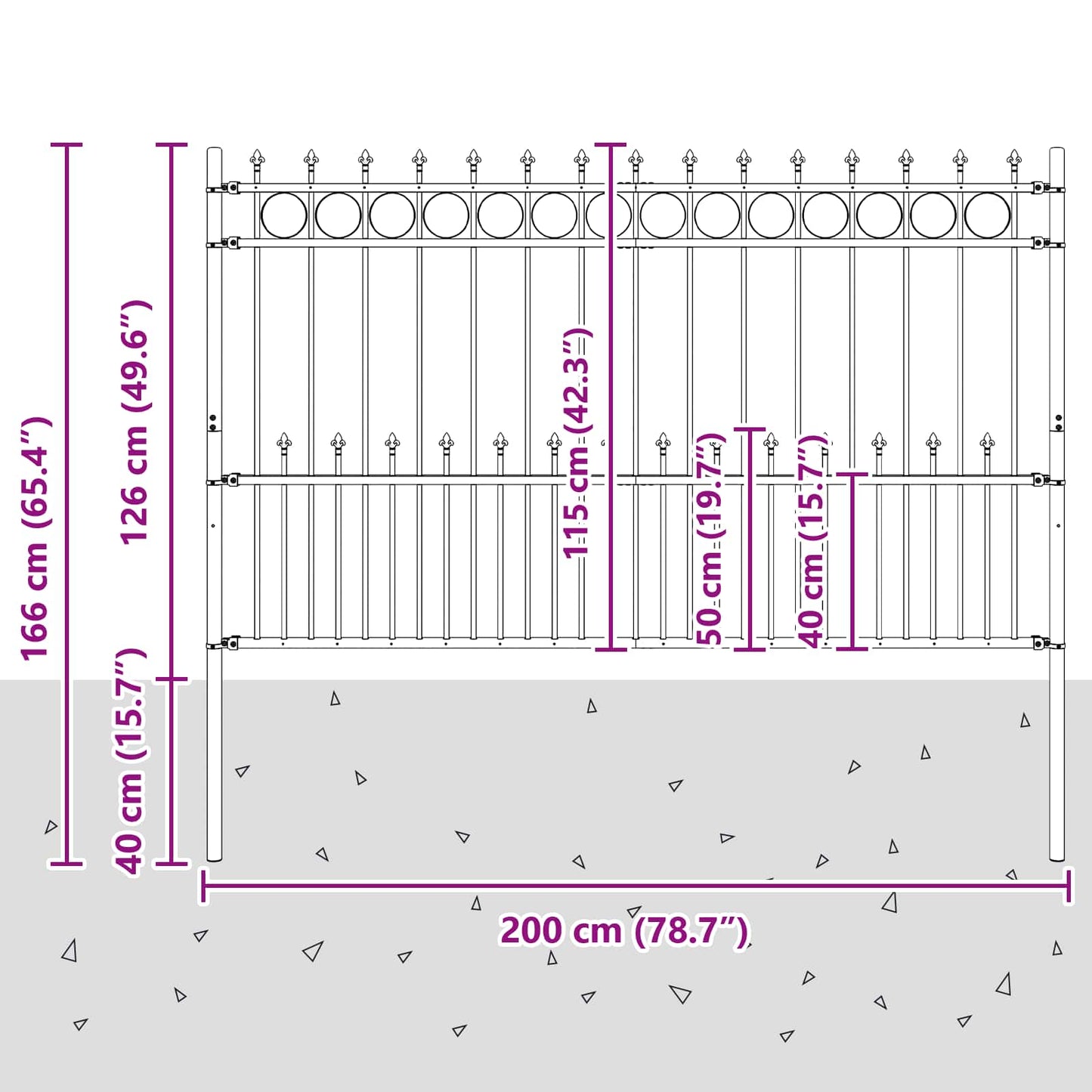 Spike Ring Fence HORST Black
