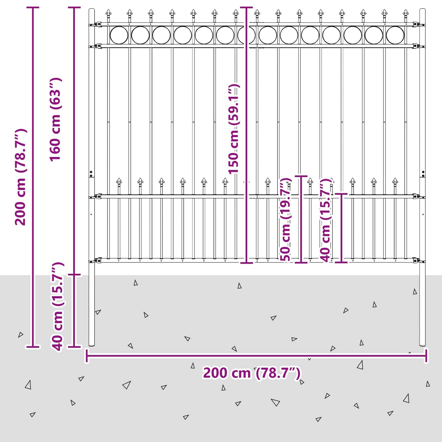 Spike Ring Fence HORST Black