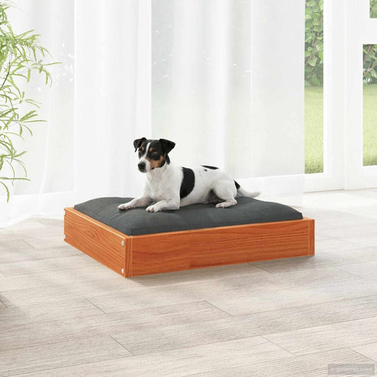 Dog Bed Wax Brown 51.5 x 44 x 9 cm Solid Pine Wood