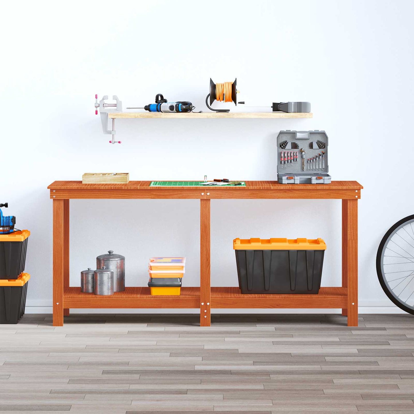 Work Bench Wax Brown 180 x 50 x 80 cm Solid Pine Wood