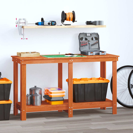 Work Bench Wax Brown 140 x 50 x 80 cm Solid Pine Wood
