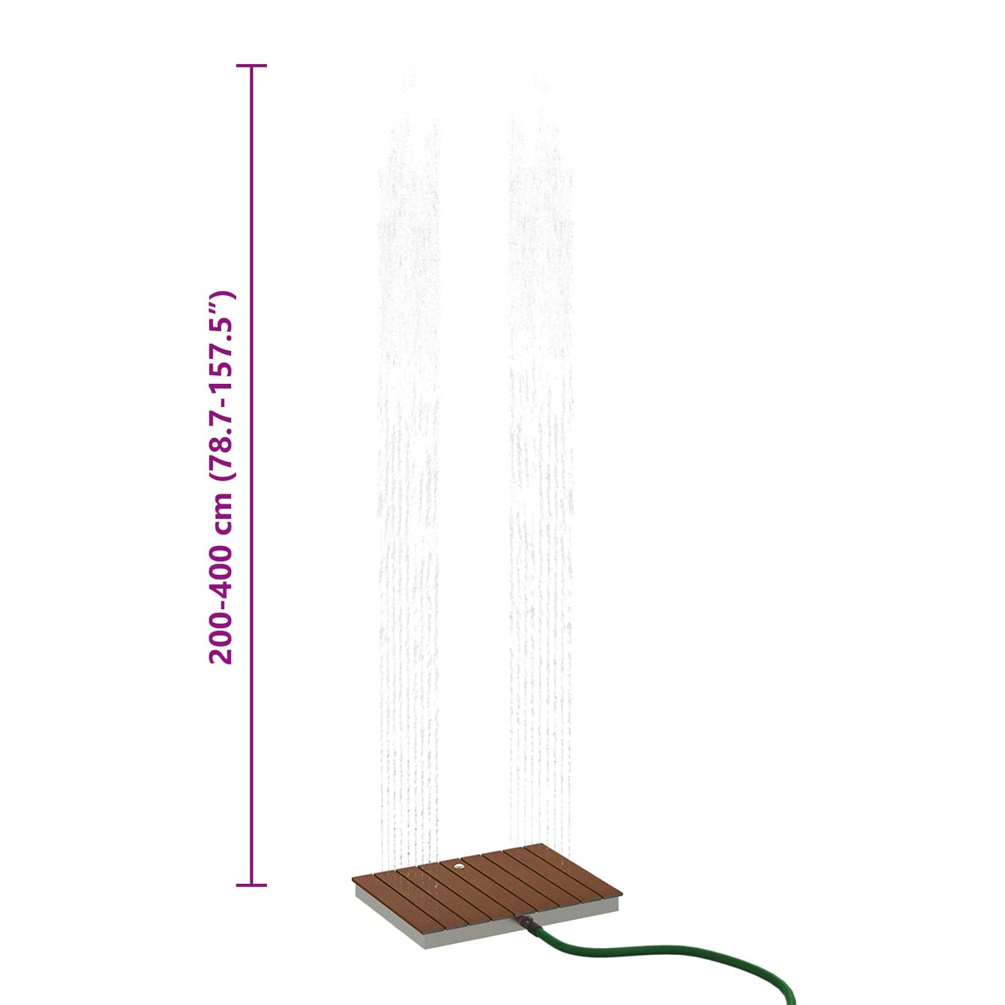 Garden Floor Shower WPC and Stainless Steel 201 Brown
