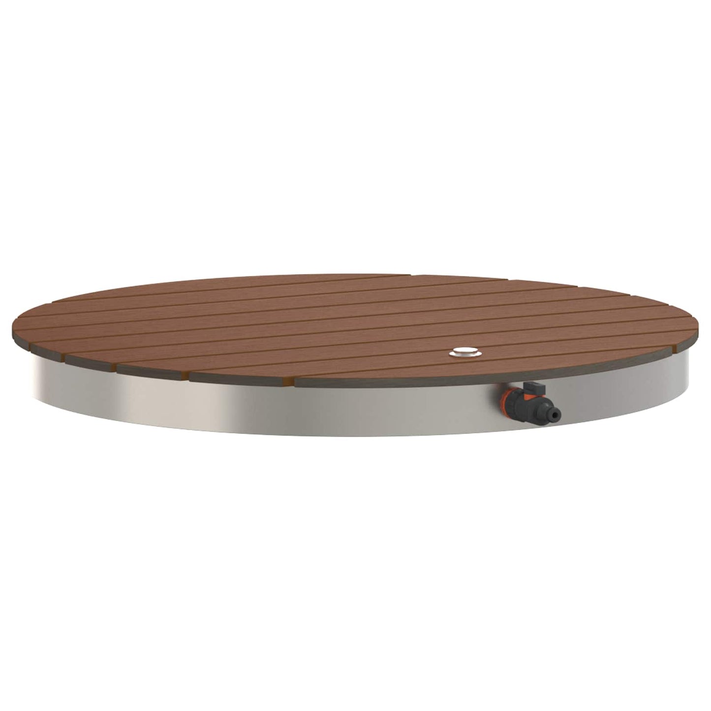 Garden Floor Shower WPC and Stainless Steel 201 Brown