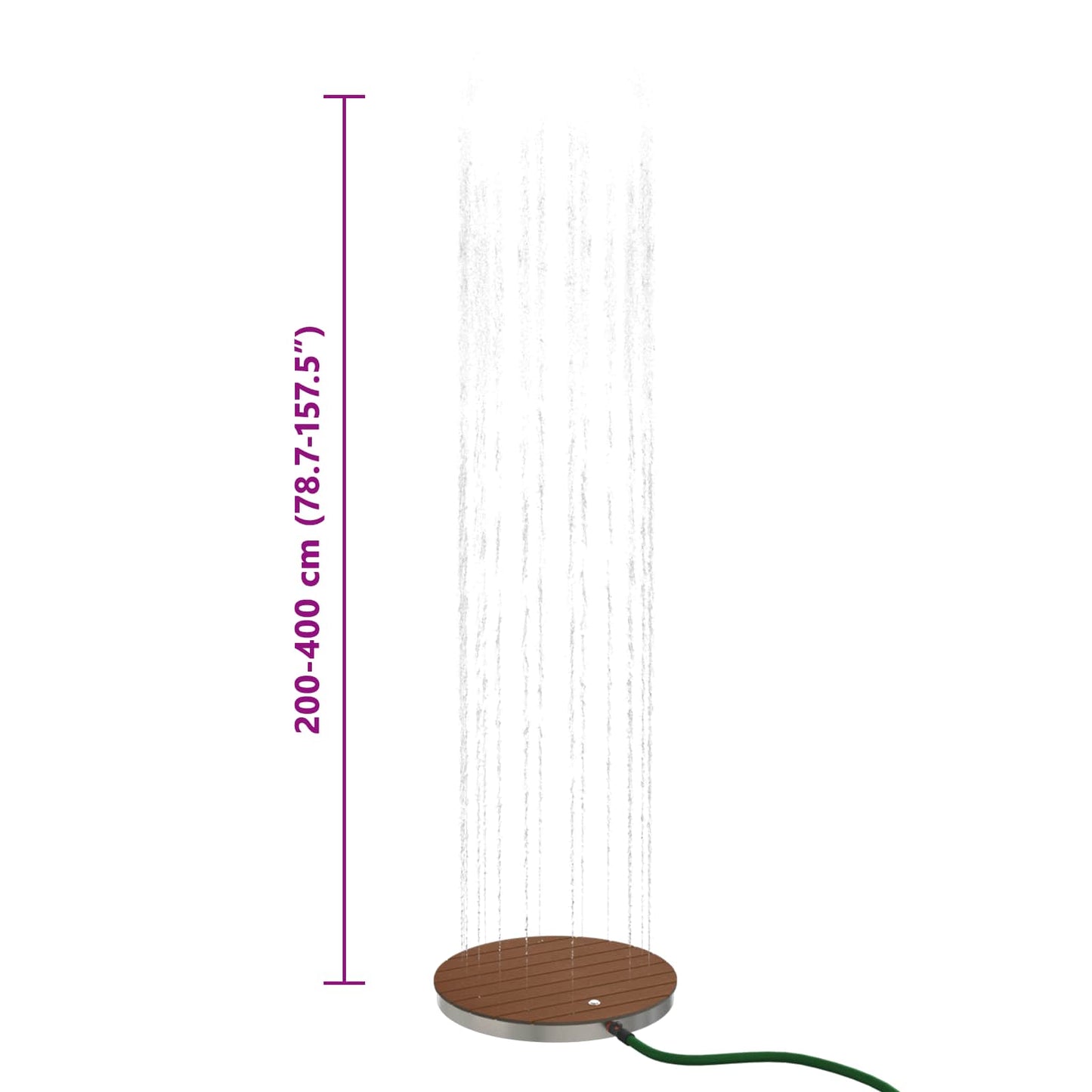 Garden Floor Shower WPC and Stainless Steel 201 Brown