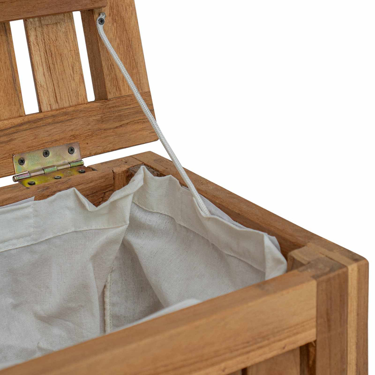 Laundry Basket Natural Solid Teak Wood