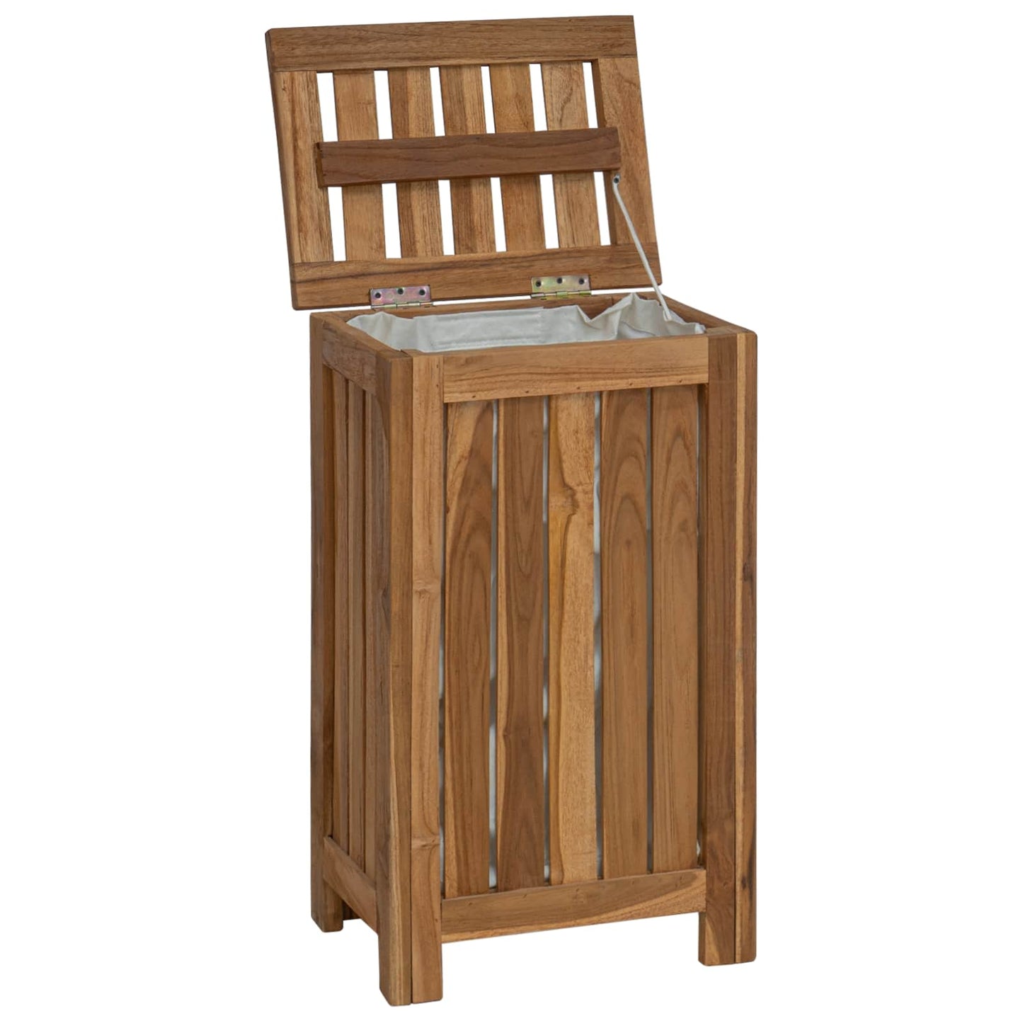 Laundry Basket Natural Solid Teak Wood