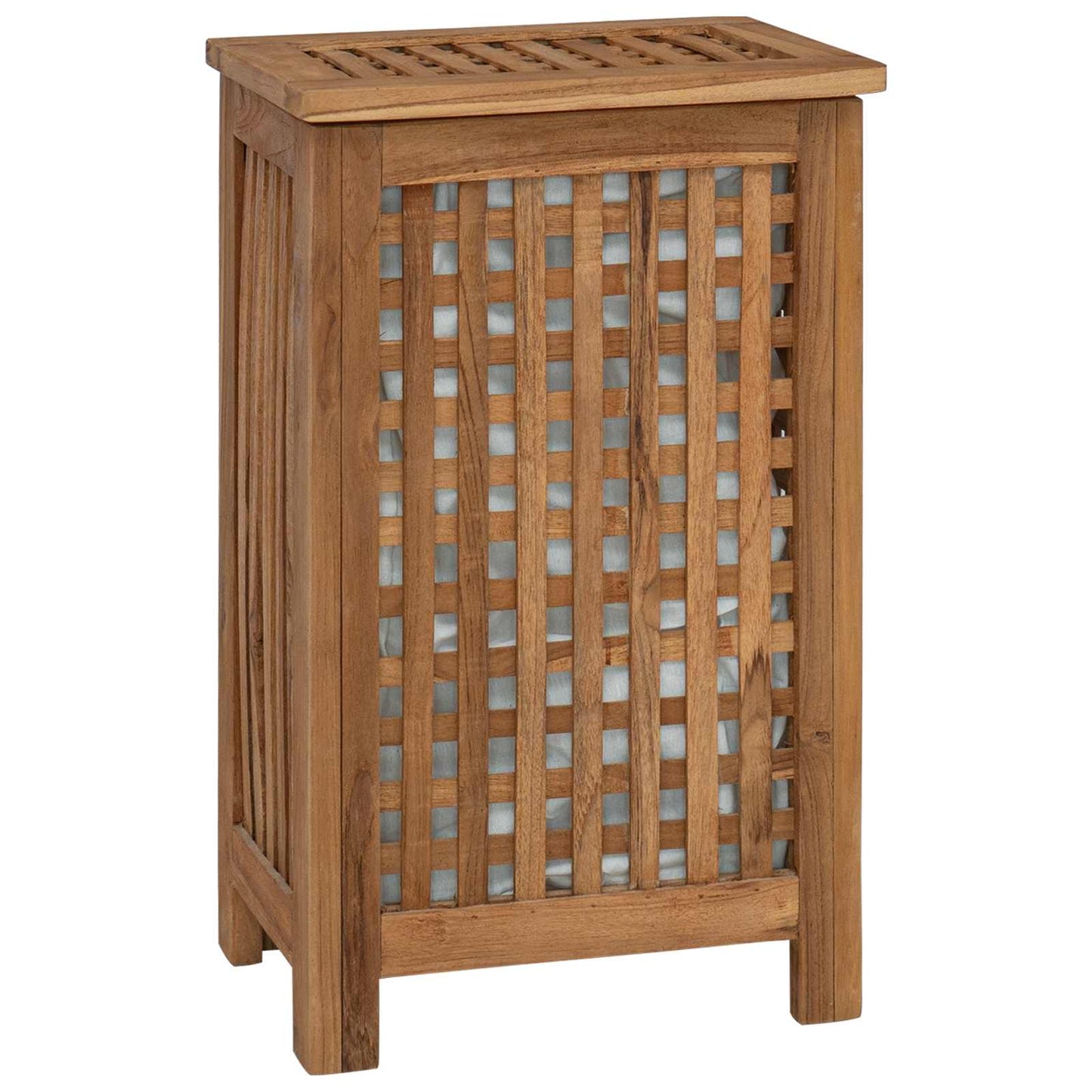 Laundry Basket Natural Solid Teak Wood