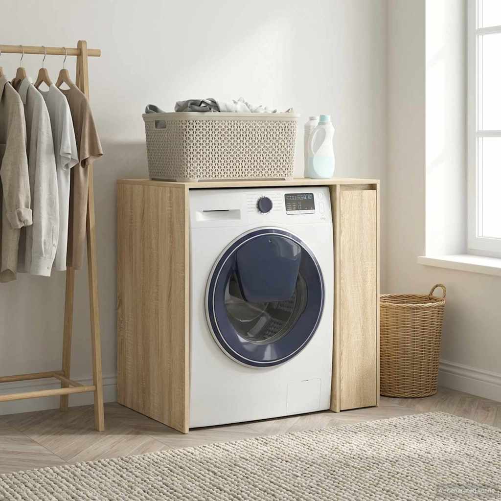 Wash Machine Cabinet with Storage Sonoma oak 87 x 60 x 89 cm