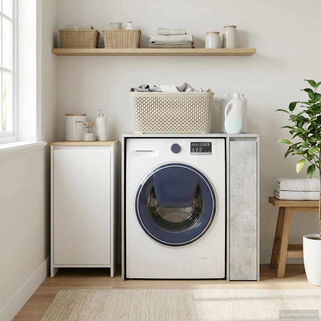 Wash Machine Cabinet Concrete 87 x 60 x 89 cm Engineered wood