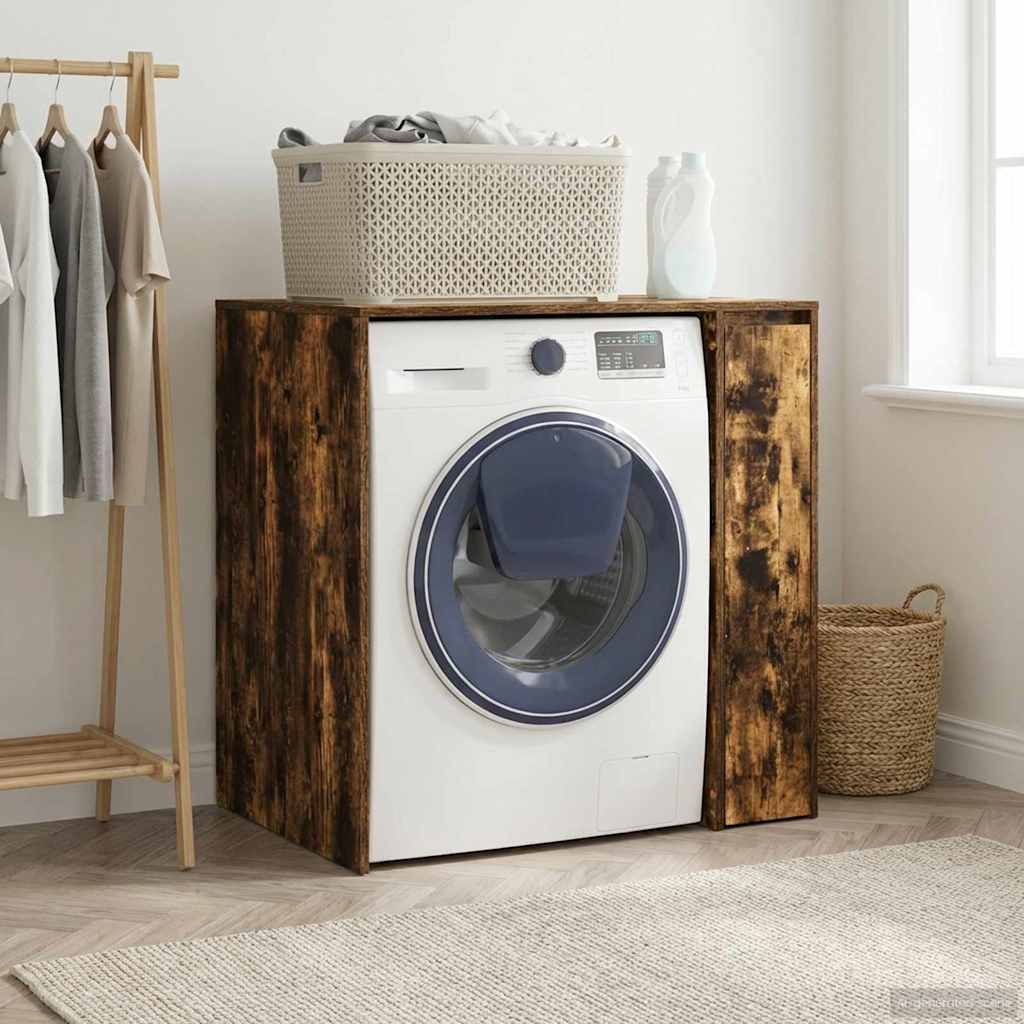 Wash Machine Cabinet Smoked Oak 87 x 60 x 89 cm Engineered wood