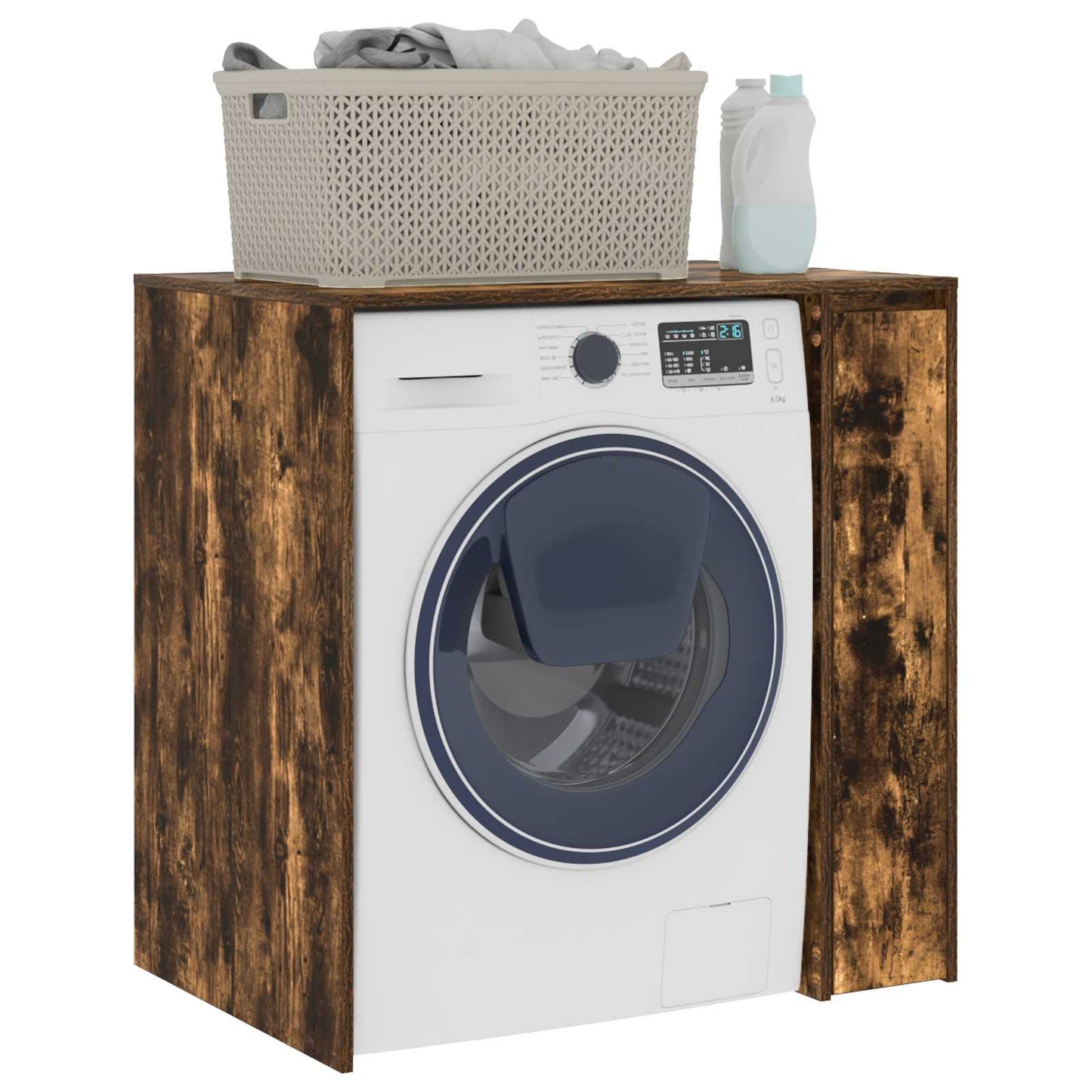 Wash Machine Cabinet Smoked Oak 87 x 60 x 89 cm Engineered wood