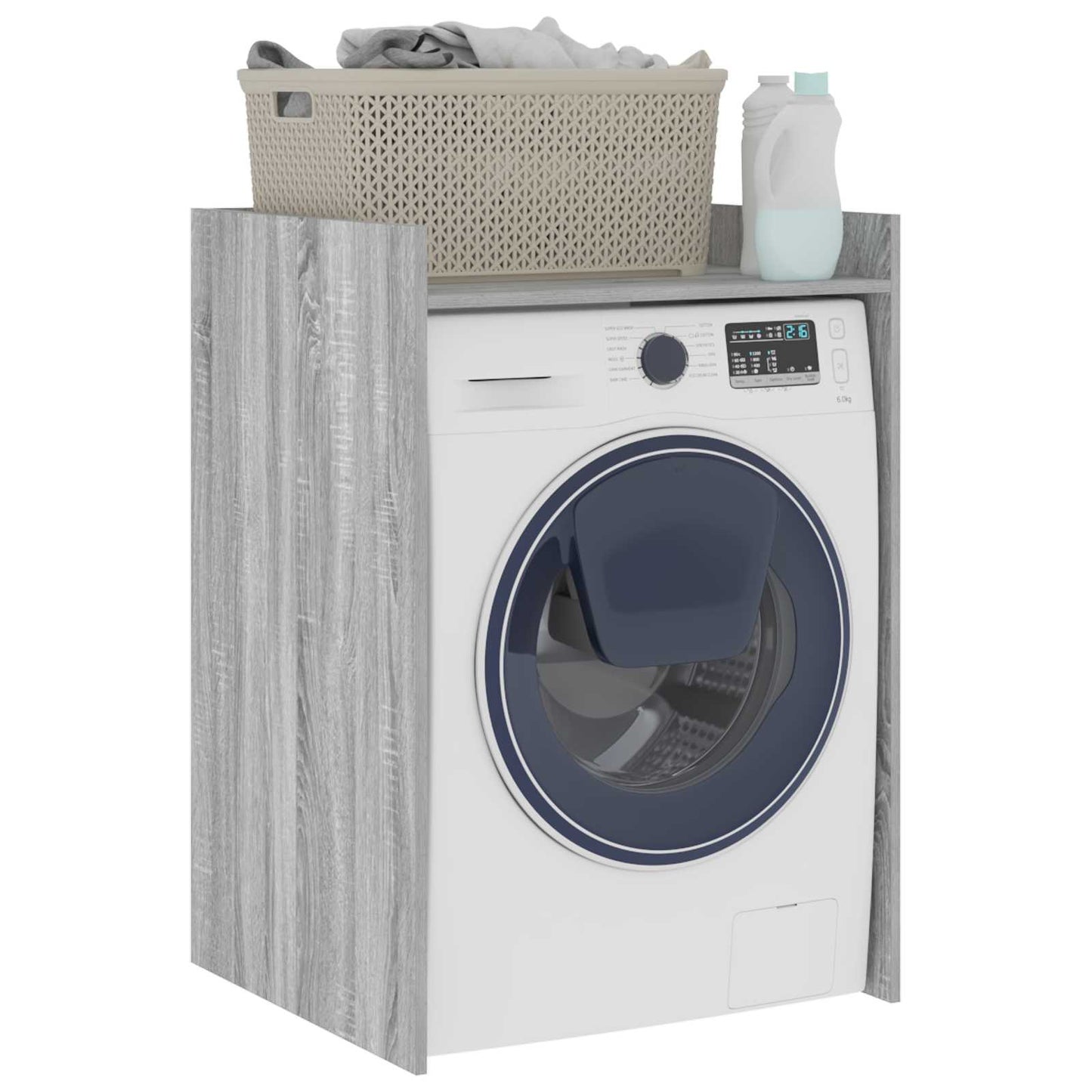 Wash Machine Cabinet with Storage Grey Sonoma 67.5 x 62 x 97 cm