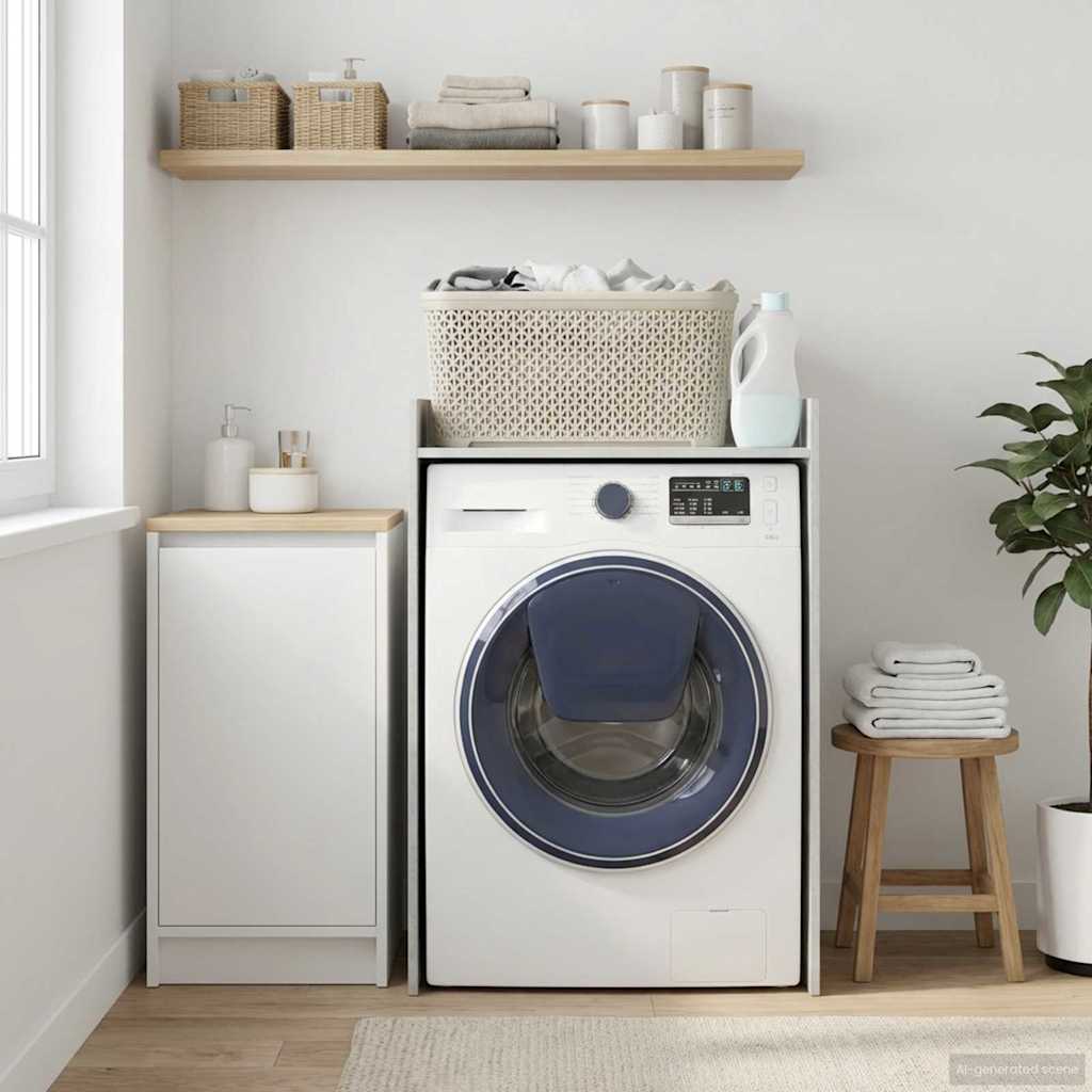 Wash Machine Cabinet Concrete Grey 67.5 x 48 x 97 cm