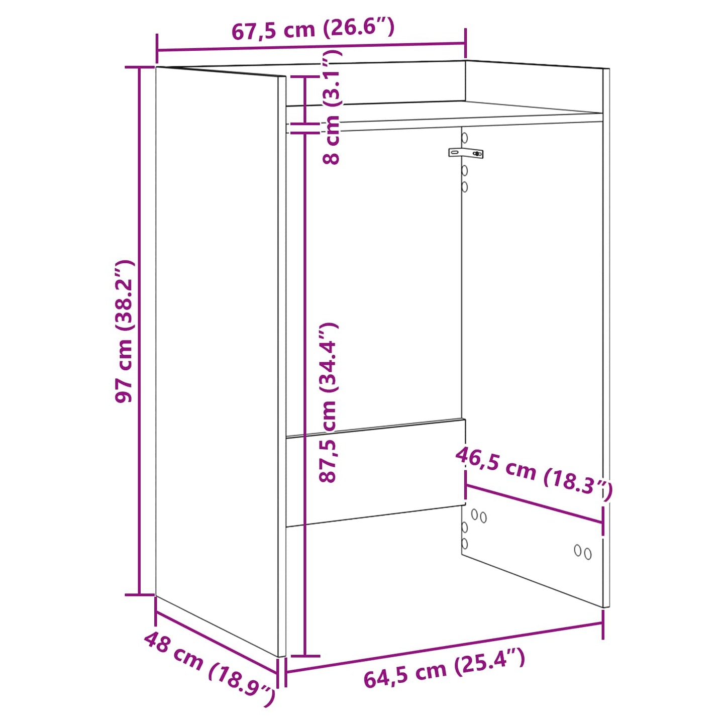 Wash Machine Cabinet Old Wood 67.5 x 48 x 97 cm Engineered wood