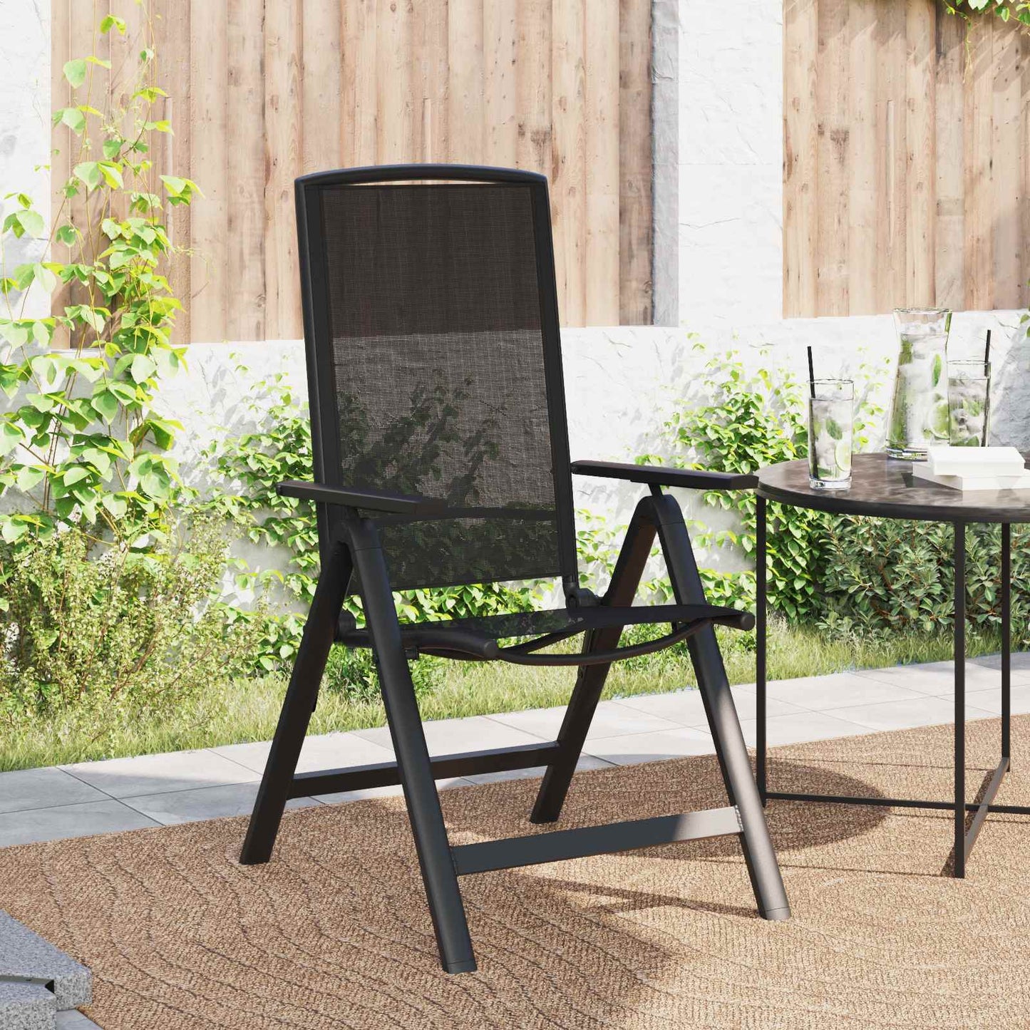 Reclining Garden Chairs 2 pcs Black 58 x 71 x 112 cm Textilene