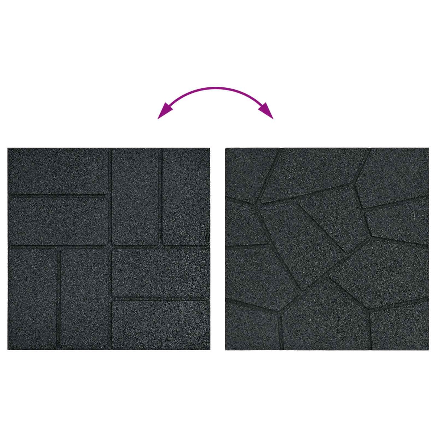 Stepping Stone 6 pcs Black 40.5 x 40.5 x 2 cm Rubber