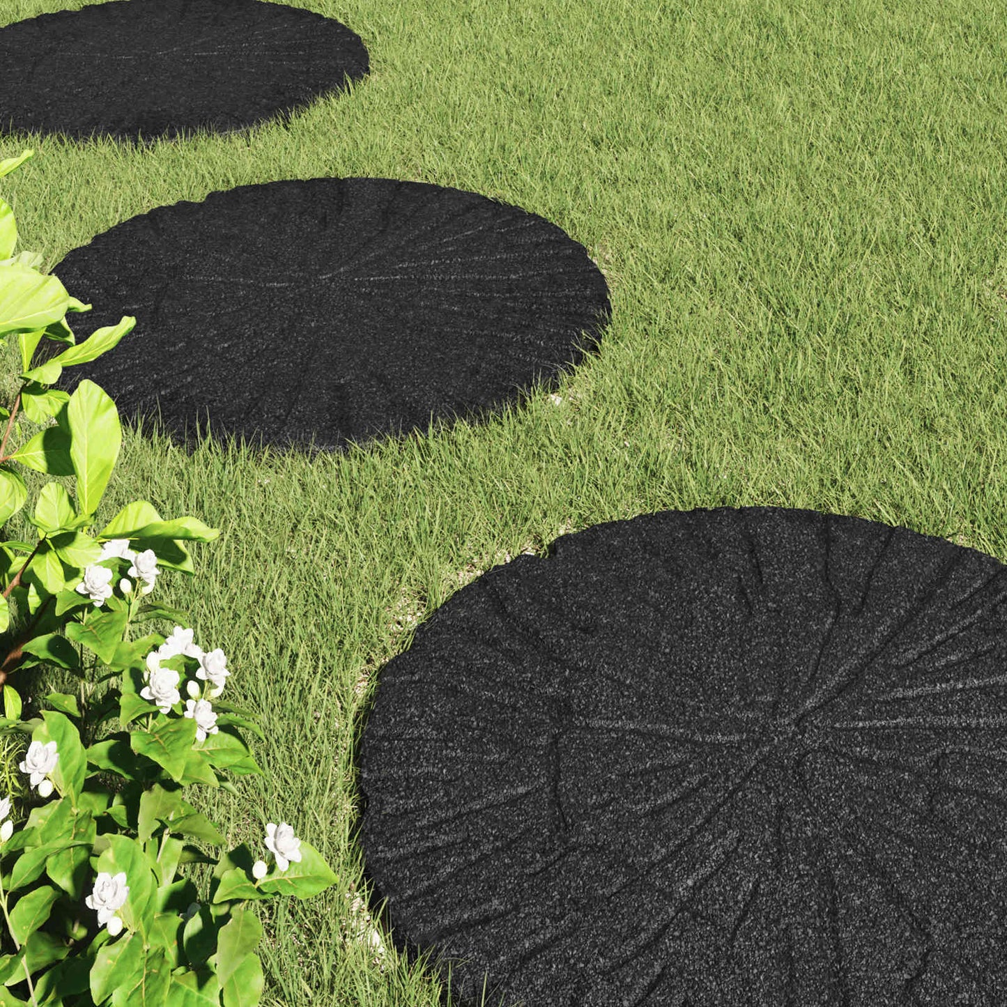 Stepping Stone 6 pcs Black Ø 45 x 1.8 cm Rubber